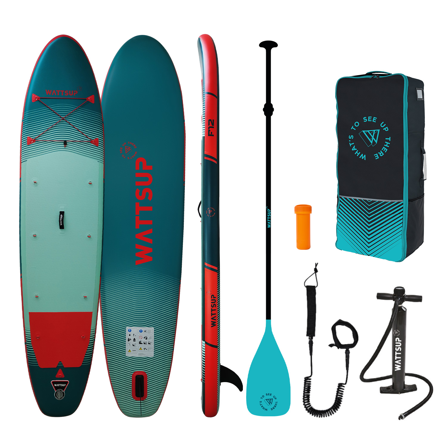 Wattsup Stand Up Paddle Board - 11'8" Aufblasbares SUP Komplettset Mit Zubehör